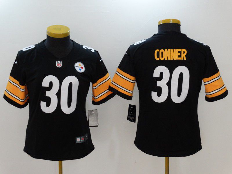 Women Pittsburgh Steelers #30 Conner Black Nike Vapor Untouchable Limited NFL Jerseys->->Women Jersey